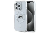Telefon - Pokrowiec i etui - Karl Lagerfeld IML Metal Karl&Choupette Head MagSafe Case for iPhone 15 Pro Max - White - 3666339284350