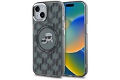 Telefon - Pokrowiec i etui - Karl Lagerfeld IML Monogram Karl & Choupette Head MagSafe iPhone 15 Case - Black - 3666339284886