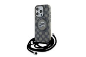 Telefon - Pokrowiec i etui - Karl Lagerfeld IML Crossbody Monogram Karl & Choupette Head MagSafe Case for iPhone 15 Pro Max - Black - 3666339286453