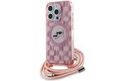 Telefon - Pokrowiec i etui - Karl Lagerfeld IML Crossbody Monogram Karl & Choupette Head MagSafe Case for iPhone 15 Pro Max - Pink - 3666339286590