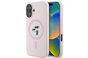 Telefon - Pokrowiec i etui - Karl Lagerfeld Silicone Karl&Choupette Heads Ring MagSafe Case for iPhone 16 Plus - Pink - 3666339318772