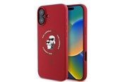 Telefon - Pokrowiec i etui - Karl Lagerfeld Silicone Karl&Choupette Heads Ring MagSafe Case for iPhone 16 Plus - Red - 3666339318697