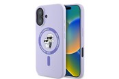 Telefon - Pokrowiec i etui - Karl Lagerfeld Silicone Karl&Choupette Heads Ring MagSafe Case for iPhone 16 Plus - Purple - 3666339318734