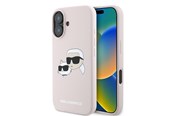 Telefon - Pokrowiec i etui - Karl Lagerfeld Silicone Nauble Heads Print MagSafe Case for iPhone 16 Plus - Pink - 3666339319571