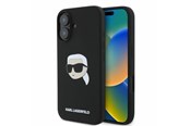Telefon - Pokrowiec i etui - Karl Lagerfeld Silicone Karl Head Print MagSafe iPhone 16 Case - Black - 3666339319649