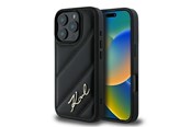 Telefon - Pokrowiec i etui - Karl Lagerfeld Quilted Signature iPhone 16 Pro Case - Black - 3666339294083