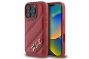 Telefon - Pokrowiec i etui - Karl Lagerfeld Quilted Signature iPhone 16 Pro Case - Red - 3666339317782