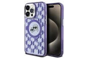 Telefon - Pokrowiec i etui - Karl Lagerfeld IML Monogram Karl & Choupette Head MagSafe iPhone 15 Pro Case - Purple - 3666339285180