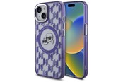 Telefon - Pokrowiec i etui - Karl Lagerfeld IML Monogram Karl & Choupette Head MagSafe iPhone 15 Case - Purple - 3666339285166