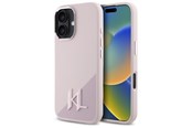 Telefon - Pokrowiec i etui - Karl Lagerfeld Silicone Shadow Metal Initial MagSafe iPhone 16 Case - Pink - 3666339317966