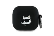 Telefon - Inne akcesoria - Karl Lagerfeld Silicone Choupette Head 3D Case for AirPods 4 - Black - 3666339398026