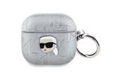 Telefon - Inne akcesoria - Karl Lagerfeld Monogram Karl Head case for AirPods 4 - silver - 3666339452155