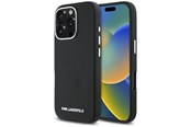 Telefon - Pokrowiec i etui - Karl Lagerfeld Saffiano Full Wrapped Elongated Metal Logo MagSafe iPhone 16 Pro Case - Black - 3666339359461