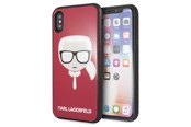 Telefon - Pokrowiec i etui - Karl Lagerfeld Iconic Glitter Karl`s Head iPhone X / Xs Case - Red - 3700740444818