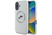 Telefon - Pokrowiec i etui - Karl Lagerfeld Silicone Double Heads And Circle MagSafe case for iPhone 16 beige - 3666339343415