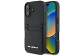 Telefon - Pokrowiec i etui - Karl Lagerfeld HC Grained PU Cardslot Metal Elong iPhone 16 Case - Black - 3666339355401
