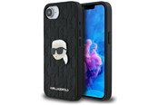 Telefon - Pokrowiec i etui - Karl Lagerfeld Monogram Karl Head Pin iPhone 16e Case - Black - 3666339453657