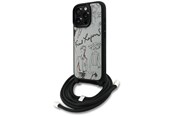 Telefon - Pokrowiec i etui - Karl Lagerfeld Crossbody Grained Pattern & Logo Case for iPhone 16 Pro - Gray - 3666339468187