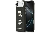 Telefon - Pokrowiec i etui - Karl Lagerfeld FW Grained Karl & Choupette Heads Pins & Logo iPhone Air Case - Black - 3666339494667