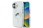 Telefon - Pokrowiec i etui - Karl Lagerfeld IML Metal Karl&Choupette Head MagSafe Case for iPhone 16 Plus - White - 3666339318130