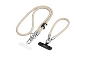Telefon - Inne akcesoria - Tech-Protect C10S Crossbody Phone Lanyard (114 cm) + Wrist Lanyard (31 cm) - Beige-Titanium - 5906302324361