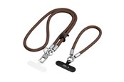 Telefon - Inne akcesoria - Tech-Protect C10S Crossbody Phone Lanyard (114 cm) + Wrist Lanyard (31 cm) - Brown-Titanium - 5906302324378