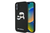 Telefon - Pokrowiec i etui - Karl Lagerfeld Silicone Nauble Heads Print MagSafe Case for iPhone 16 - Black - 3666339319526