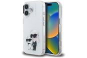 Telefon - Pokrowiec i etui - Karl Lagerfeld IML Aquarelle Karl & Choupette & Logo iPhone 16 Case - White - 3666339464929