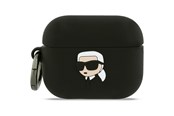 Telefon - Pokrowiec i etui - Karl Lagerfeld Silicone Karl Head 3D Case for AirPods Pro 3 - Black - 3666339574666