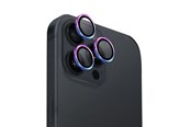 Telefon - szkło ochronne - UNIQ Optix Aluminum Camera Lens Protector Tempered Glass Camera Protector Phone Camera With Applicator For iPhone 16 Pro / 16 Pro Max - Iridescent - 8886463690383