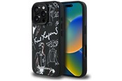 Telefon - Pokrowiec i etui - Karl Lagerfeld Grained Pattern & Logo MagSafe Case for iPhone 16 Pro Max - Black - 3666339463335