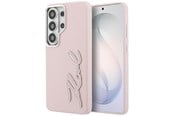 Telefon - Pokrowiec i etui - Karl Lagerfeld Grained Signature Metal Resin Logo Case for Samsung Galaxy S26 Ultra - Pink - 3666339612429