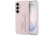 Telefon - Pokrowiec i etui - Karl Lagerfeld Grained Signature Metal Resin Logo Case for Samsung Galaxy S26 - Pink - 3666339612405