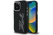 Telefon - Pokrowiec i etui - Karl Lagerfeld FW Grained Signature Logo iPhone 16 Pro Case - Black - 3666339457563