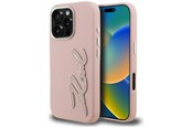 Telefon - Pokrowiec i etui - Karl Lagerfeld FW Grained Signature Logo iPhone 16 Pro Max Case - Pink - 3666339457754