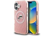 Telefon - Pokrowiec i etui - Karl Lagerfeld IML Glitter Karl & Choupette Heads Logo MagSafe iPhone 16 Case - Pink - 3666339468347