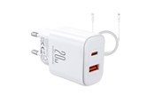 Akcesoria do aparatu i obiektywu - Joyroom Ładowarka JR-TCF05 Flash, 20W + kabel C to L 1m (White) - JR-TCF05 White C-L