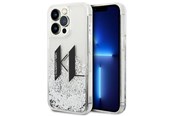 Telefon - Pokrowiec i etui - Karl Lagerfeld Liquid Glitter Big KL case for iPhone 14 Pro - silver - 3666339085704