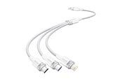 Kabel USB - Vention Kabel USB 2.0 A do 3-w-1 6A CTRWG 1.5M (biały) - CTRWG