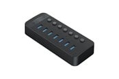 USB hub - ORICO CT2U3-7AB 7x USB-A 3.0 Hub with Switches - Black USB hub - 7 - USB 3.0 - Czarny - CT2U3-7AB-EU-BK-BP-HU