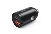 Telefon - Adapter i Ladowarka - ORICO MiniRing 30W USB-A + USB-C Car Charger - Black - MR-30-1A1C-BK-EP-HU