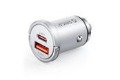 Telefon - Adapter i Ładowarka - ORICO MiniRing Pro 45W USB-A + USB-C Car Charger - Silver - MR-45-1A1C-SV-EP-HU