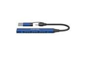 USB hub - Canyon DS-02 hub USB-A/C 4-w-1, niebieski USB hub - 4 - USB 3.0 - Niebieski - CNS-TDS02BL