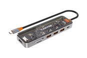 USB hub - Canyon DS-13 hub USB-C 7-w-1 4K, szary USB hub - Szary - CNS-TDS13