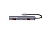 USB hub - Canyon DS-18 5-w-1 hub USB-C, szary USB hub - 5 - USB 3.0 - Szary - CNS-TDS18