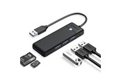 USB hub - ORICO PAPW3AT-U3 USB Hub 4-port 3x USB-A 3.0 with microSD/SD card reader 1 m - black USB hub - 4 - USB 3.0 - Czarny - PAPW3AT-U3-10-BK-EP