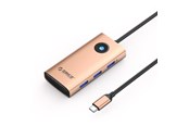 USB hub - ORICO PW11 6in1 USB-C Docking Station 3x USB-A 3.0 1x USB-C 3.0 1x USB-C PD 100W 1x HDMI 4K 30Hz - Rose Gold USB hub - 6 - USB 3.0 - PW11-6P-RG-EP