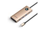 USB hub - ORICO PW11 8in1 USB-C Docking Station 2x USB-A 3.0 1x USB-A 2.0 1x USB-C 3.0 1x USB-C PD 100W 1x HDMI 4K 60Hz 1x VGA 1080P 60Hz 1x RJ45 Gigabit Ethernet - Rose Gold USB hub - 8 - USB 3.0 - PW11-8PC-RG-EP
