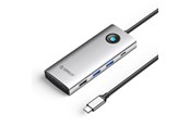 USB hub - ORICO PW11 8in1 USB-C Docking Station 2x USB-A 3.0 1x USB-A 2.0 1x USB-C 3.0 1x USB-C PD 100W 1x HDMI 4K 60Hz 1x VGA 1080P 60Hz 1x RJ45 Gigabit Ethernet - Silver USB hub - 8 - USB 3.0 - Srebrny - PW11-8PC-SV-EP