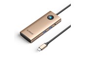 USB hub - ORICO PW11 8in1 USB-C Docking Station 2x USB-A 3.0 1x USB-C PD 100W 1x HDMI 4K 60Hz 1x microSD/SD 1x RJ45 Gigabit Ethernet 1x Audio 3.5mm - Rose Gold USB hub - 8 - USB 3.0 - PW11-8PM-RG-EP